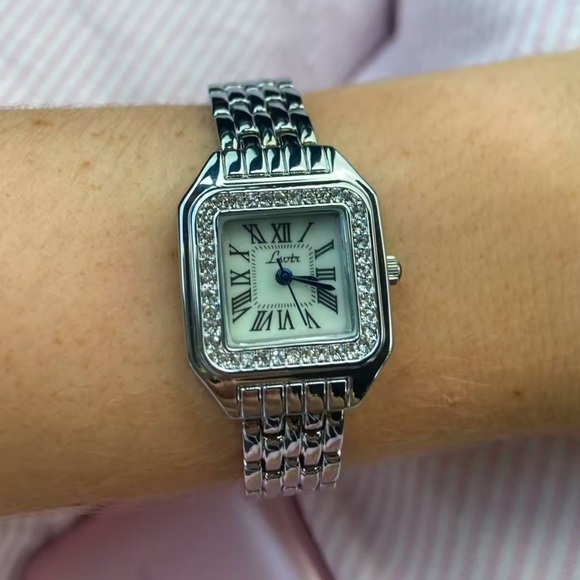 Panthere Classic Crystal Stainless Steel Watch with Diamond Accents - Picture 5 of 13